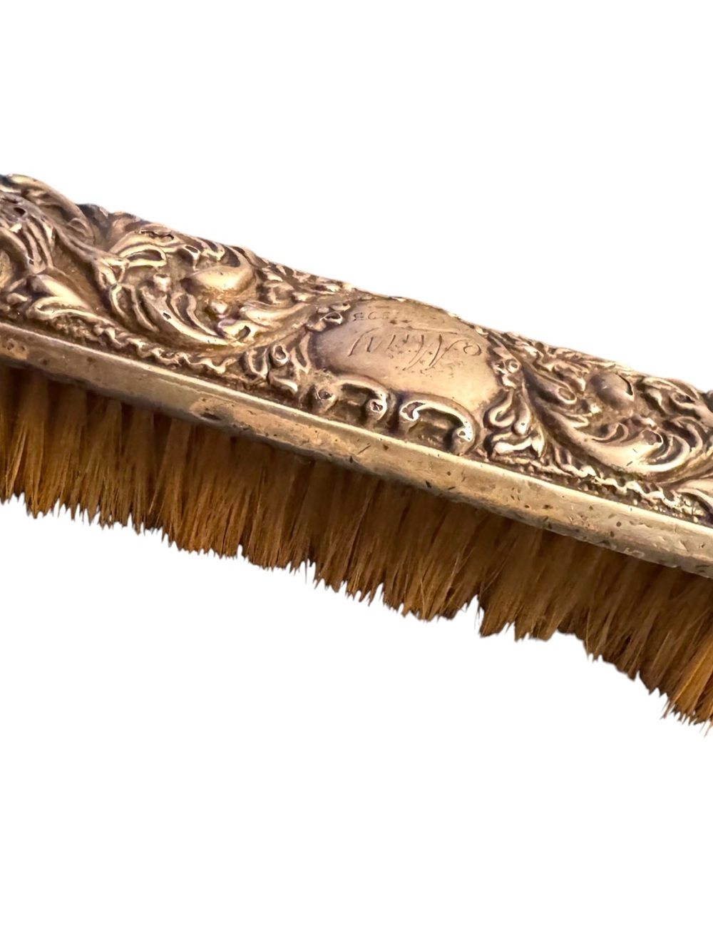 Antique Ornate Sterling Silvet Etched Engraved Shoe Brush - Picture 2 of 5